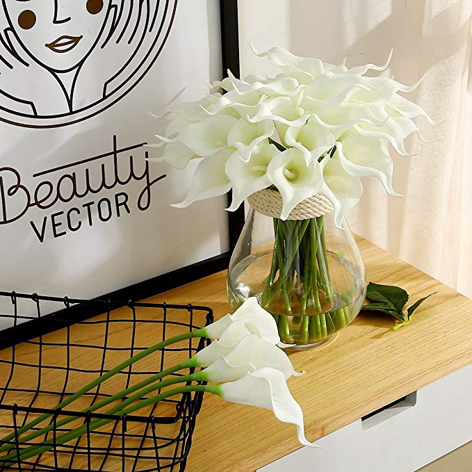 10 cành hoa huệ giả dùng trang trí tiệc nhà cửa DIY