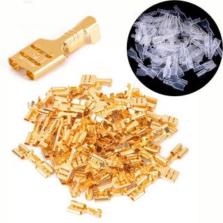Set 100 Đầu Nối Dây Điện 6.3mm Bằng Đồng Cách Nhiệt Tiện Dụng