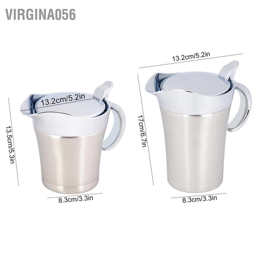 Virgina056 304 Stainless Steel Thermal Insulated Double Wall Sauce Gravy Boat Pot Serving Jug