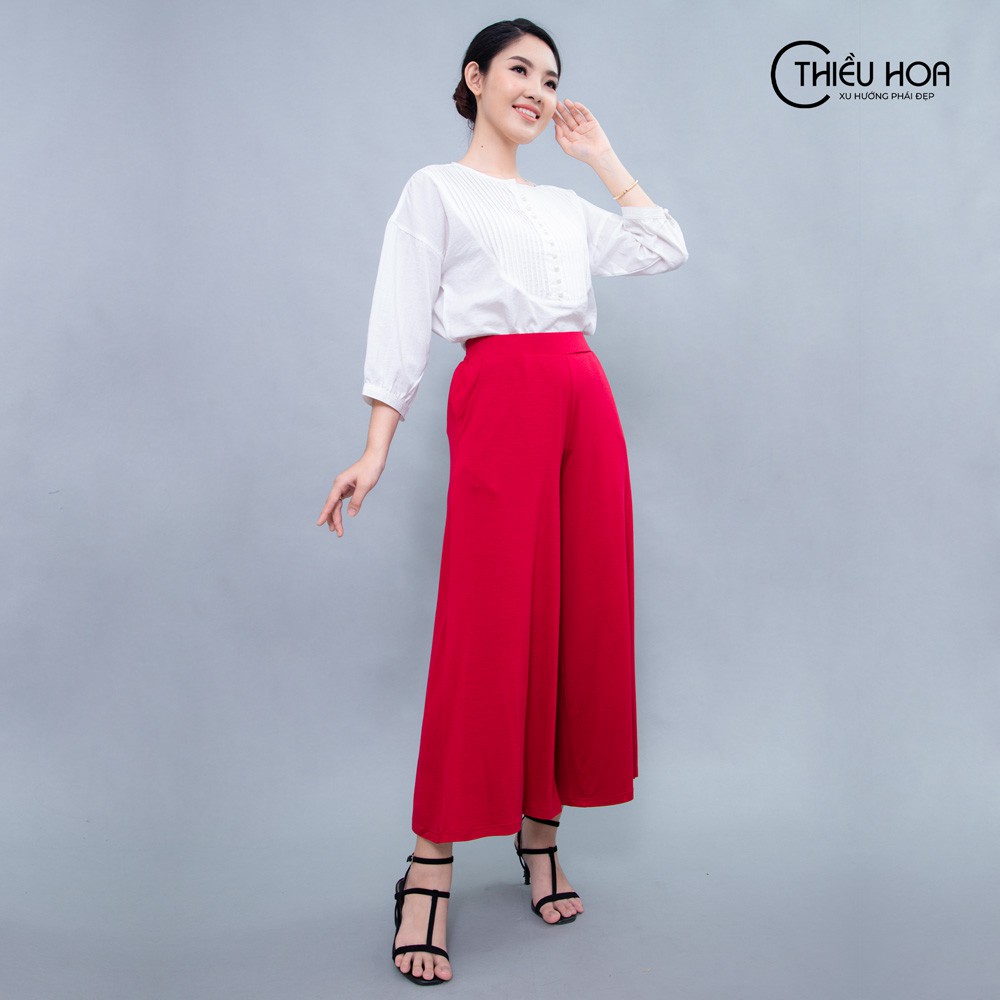 Quần suông nữ ống rộng nhiều màu sắc dễ phối, chất thun mềm mịn dễ chịu Thương hiệu Thiều Hoa K773