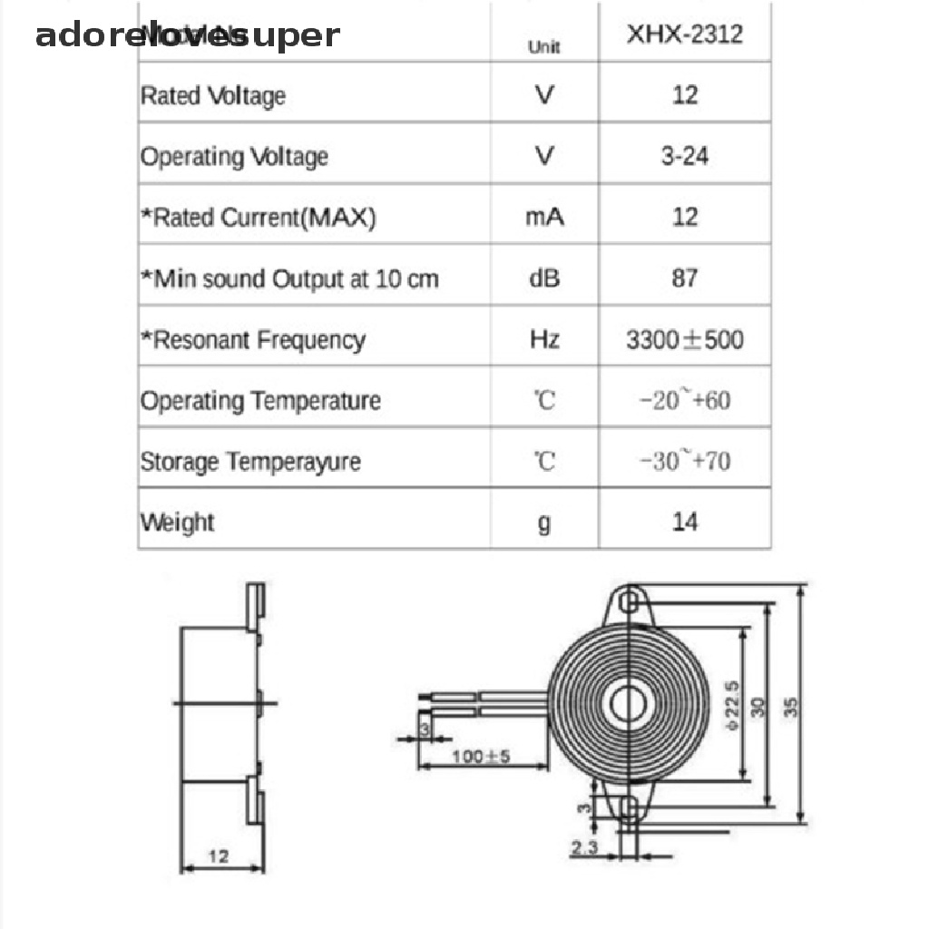 Còi Báo Động AD1VN SFM-20B DC3-24V 3-24V 95DB