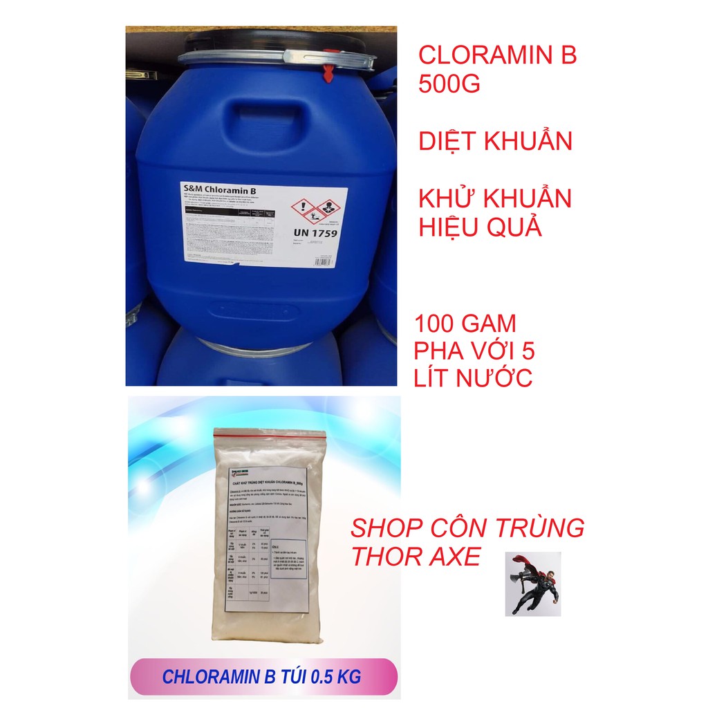Cloramin B 500g diệt trùng khử khuẩn diệt vi rút hiệu quả chất làm sạch nước sinh hoạt