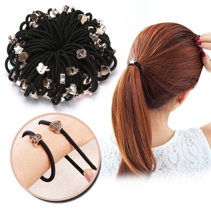 Dây buộc tóc hàn quốc cho bé bền đẹp dễ thương - Dây cột tóc hàn quốc đen cute