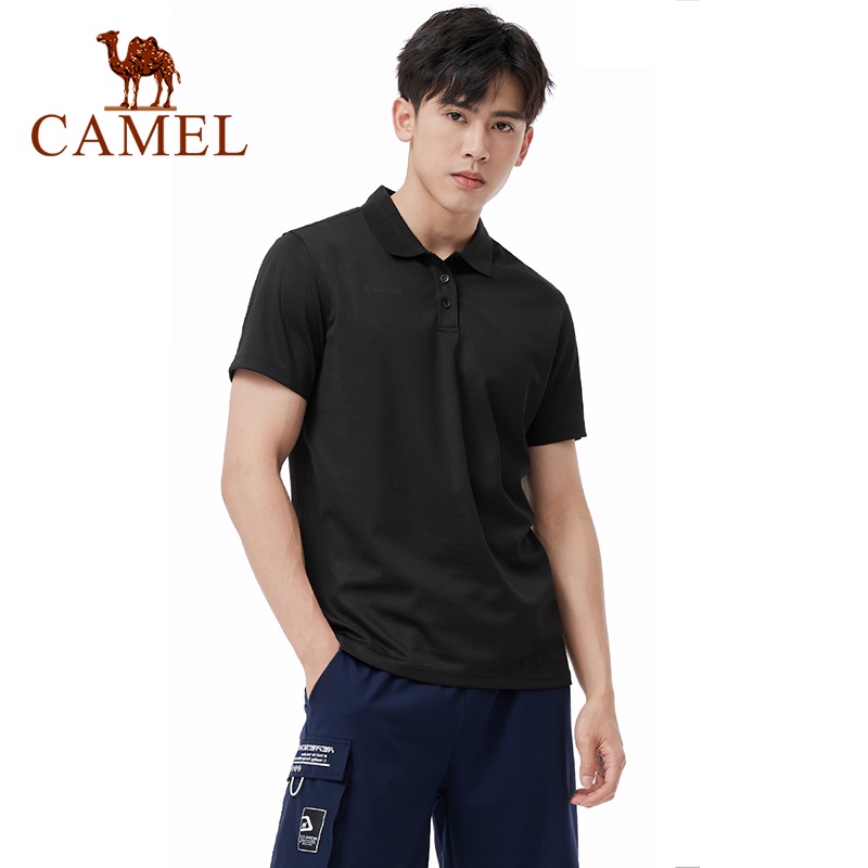 Áo sơ mi CAMEL tay ngắn màu trơn thời trang trẻ trung cho nam