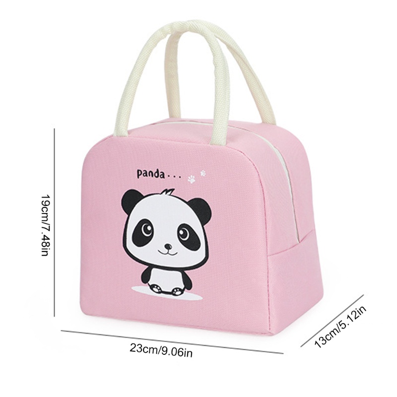 Túi Đựng Cơm Trưa Giữ Nhiệt Chống Thấm Nước Có Khóa Kéo In Họa Tiết Hoạt Hình Dễ Thương Tiện Dụng Cho Bé