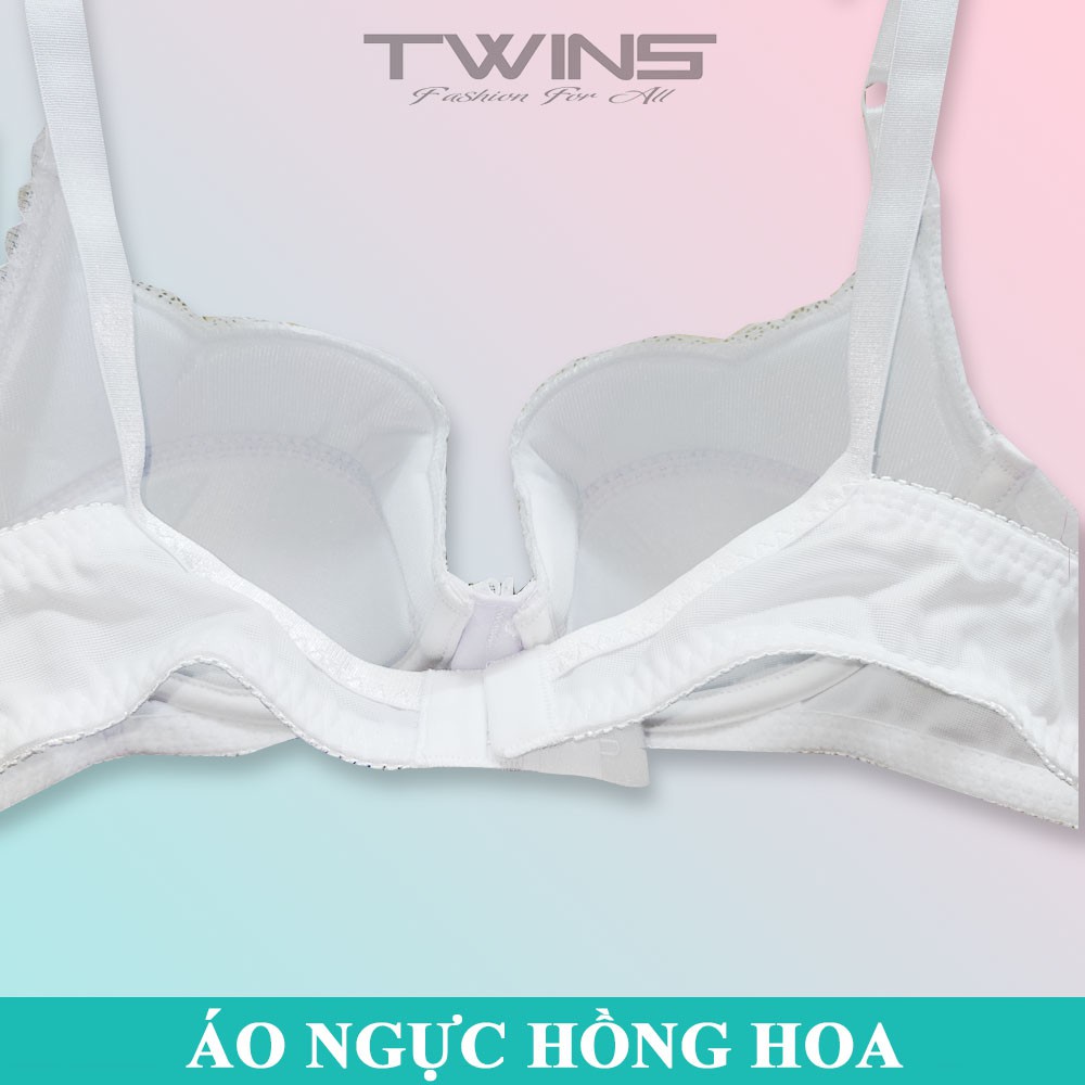 Áo ngực nữ ren nâng ngực Hồng Hoa có gọng mút vừa cúp xéo nguyên ngực bigsize