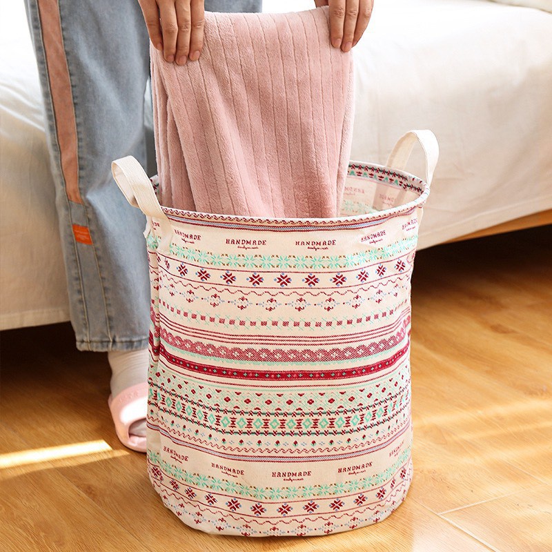 Giỏ Vải Đựng Đồ Đa Năng, Sọt Vải Để Quần Áo Vải Bố Chống Thấm Nước Có Quai Cỡ Lớn 88088 Lamon Store