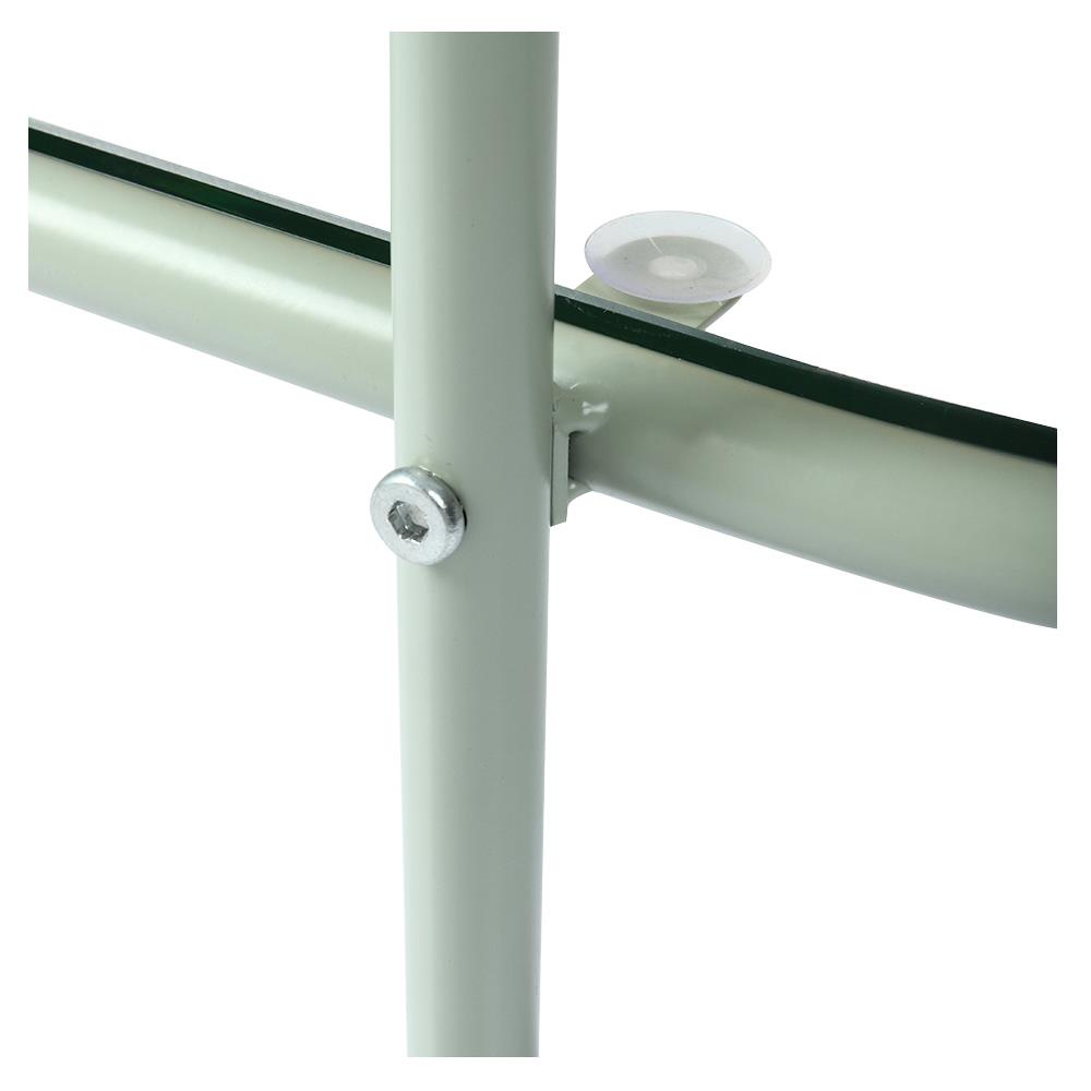 HomeBase FURDINI Bộ kệ bằng thép có kính cường lực W95x130xD45cm màu xanh lá nhạt