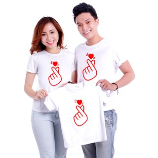 Áo thun màu trắng thả tim / áo thun nam nữ