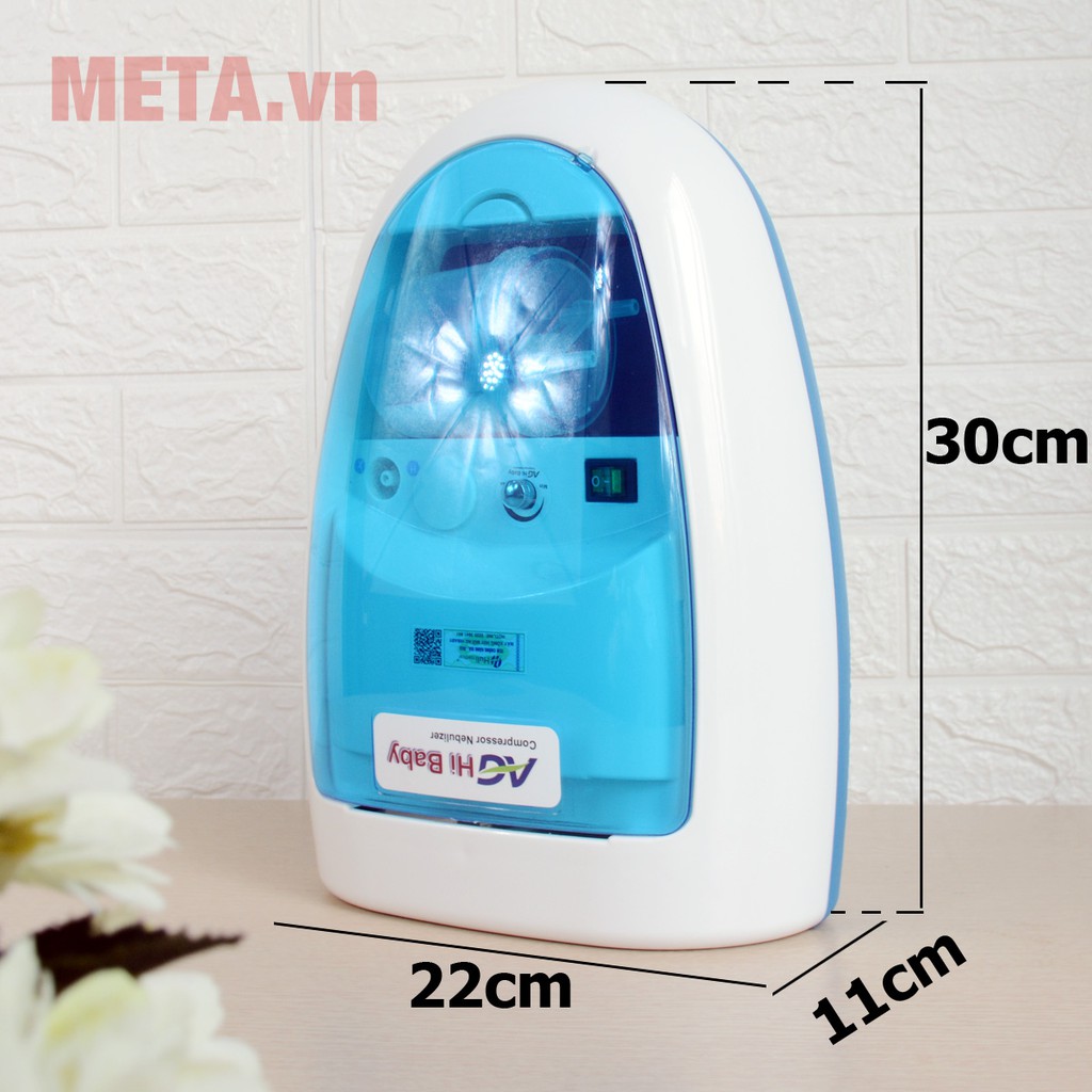 Máy xông khí dung, hút mũi họng AG Hibaby AG601 đa năng 2 trong 1. Xông hút dịch mũi họng, bảo vệ hô hấp cho bé