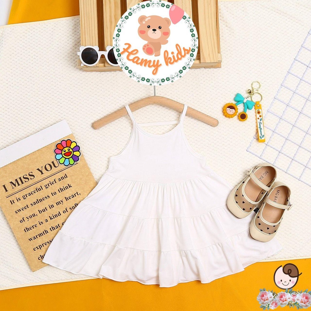 Váy Đầm Dây Minky Mom Chính Hãng Chất Vải Thun Lạnh Mịn Mát Cho Bé 0-5 Tuổi Dưới 20kg - Hamykids