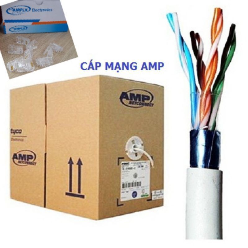 Cáp mạng LAN AMP.LX CAT5E STP 3332 chống nhiễu, thùng 305 mét, vỏ nhựa PVC dùng trong nhà