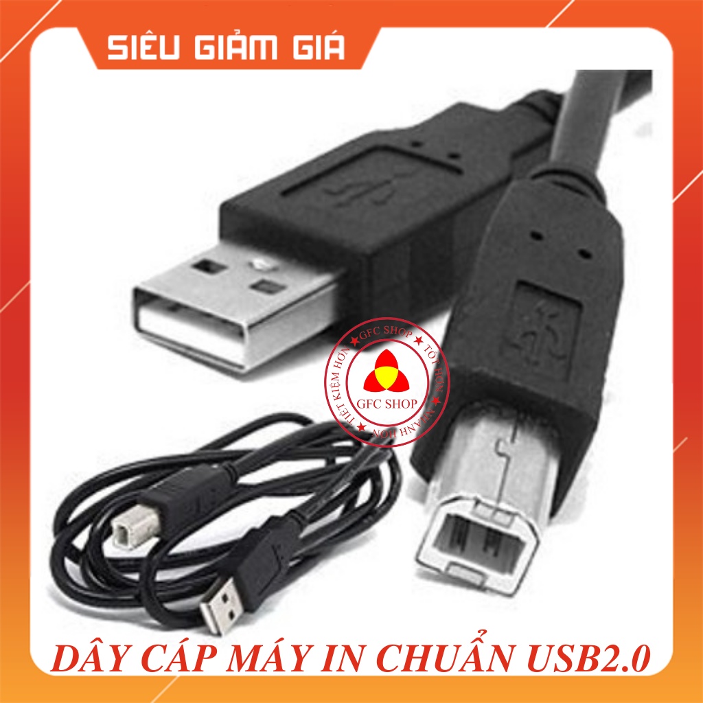 Dây cáp máy in màu đen 1 mét - chống nhiễu cao cấp - chuẩn usb 2.0 chất liệu nhựa tốt