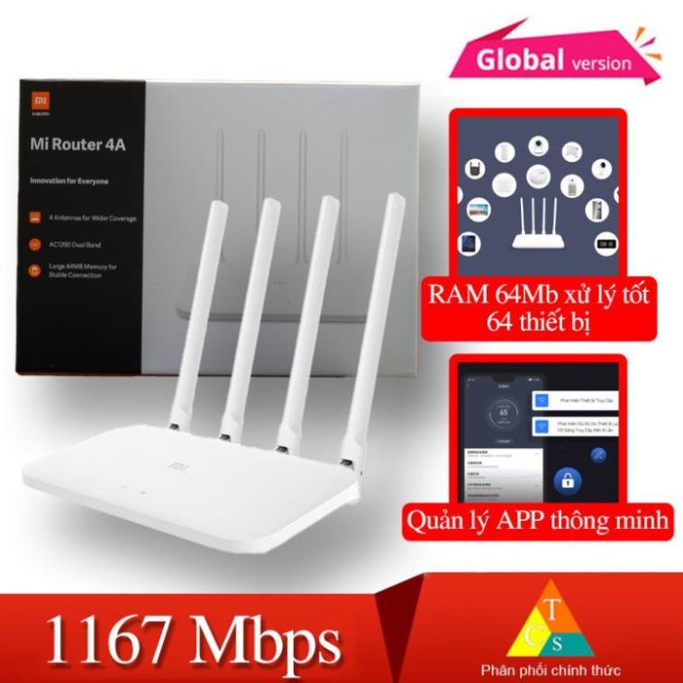 Bộ phát wifi Xiaomi 4A, wifi router 4A Xiaomi, băng tần kép hàng likenew