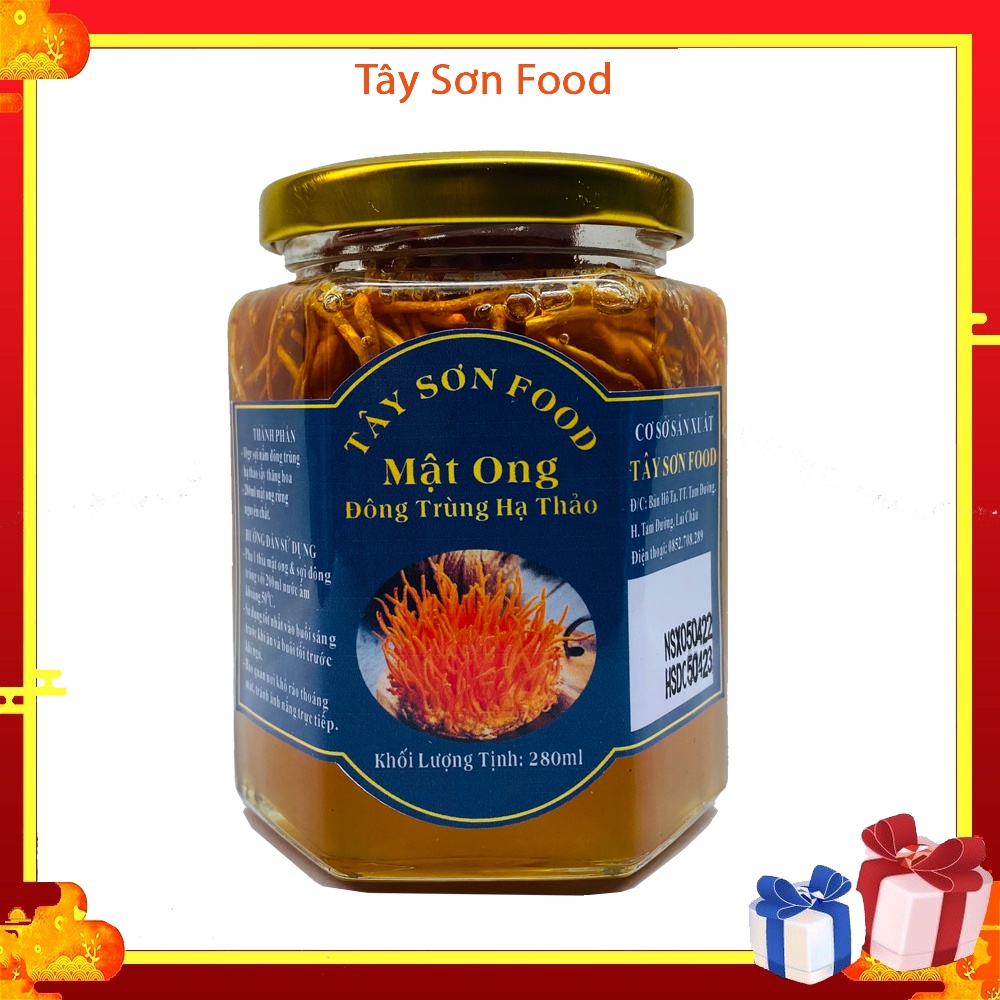 Hũ 280ML _ 10GR Đông Trùng Hạ Thảo Ngâm Mật Ong Rừng Nguyên Chất Tây Sơn Food