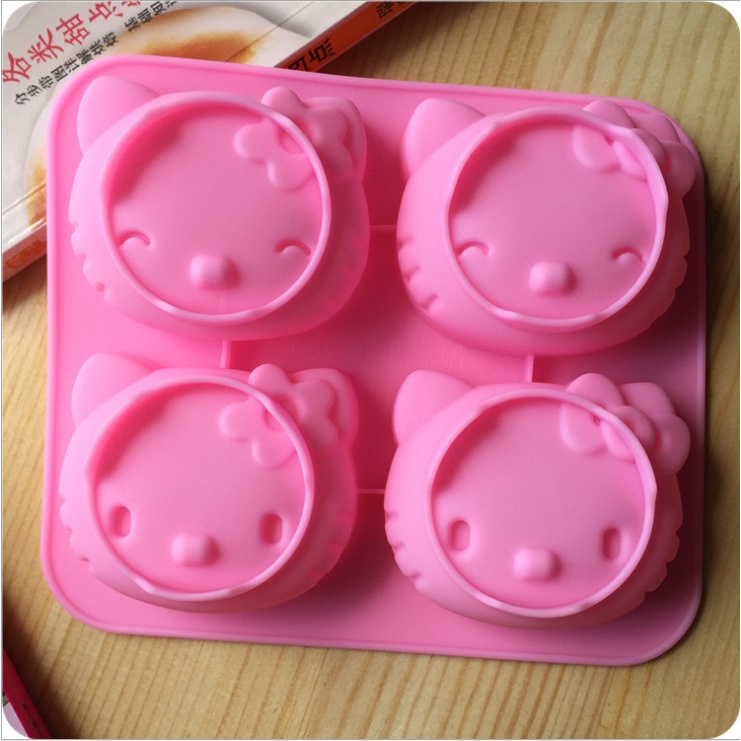 Khuôn silicon làm đá/làm bánh hình hello kitty