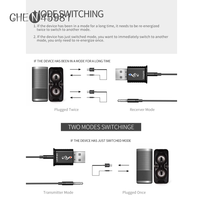 Adapter chuyển đổi tín hiệu âm thanh bluetooth 5.0 đầu USB cho TV/PC tai nghe/loa nghe nhạc