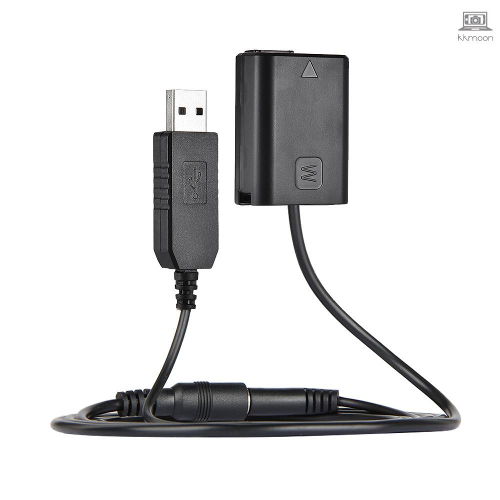 (THANH LÝ SỐC ĐT 37 )Dây cáp chuyển đổi nguồn USB + pin Andoer NP-FW50 Dummy cho Sony