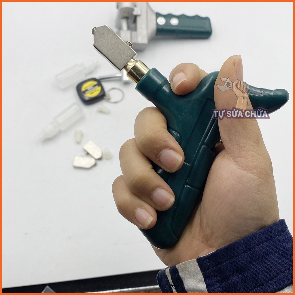 Bộ dụng cụ cắt và bẻ kính, gạch men cao cấp 10 chi tiết hợp kim nhôm loại xịn, dễ sử dụng có dao cắt đi kèm
