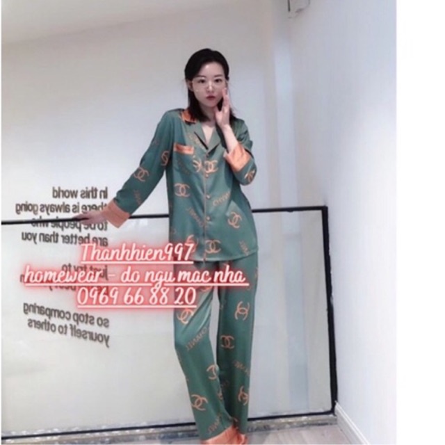 Bộ pijama hãng SHELLAR 100% silk cao cấp lụa satin quảng châu