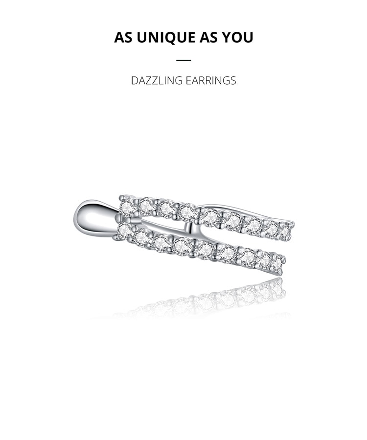 BAMOER 1 Bông Tai bạc 925 Đính Đá Sang Trọng SCE904