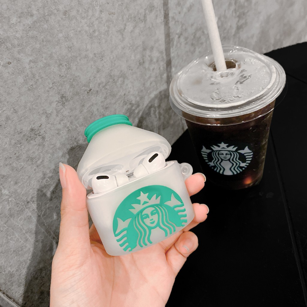 Vỏ Bảo Vệ Hộp Sạc Tai Nghe Airpods 1 / 2 / Pro Hình Ly Cà Phê Starbucks Phát Sáng Trong Bóng Tối Chống Sốc