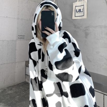 Áo Hoodie bò sữa form rộng khóa kéo Unisex nam nữ | BigBuy360 - bigbuy360.vn