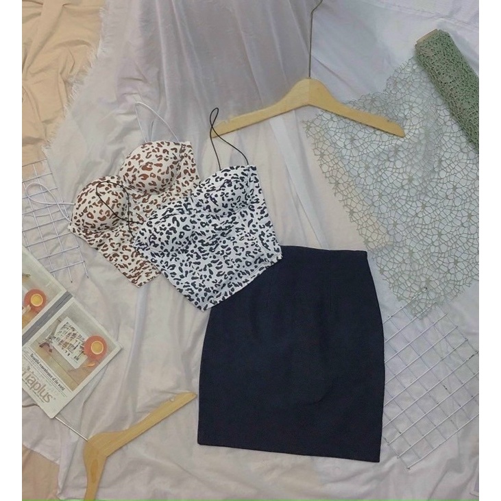 Áo hai dây hoạ tiết beo vằn cúp ngực xịn ☘️☘️☘️☘️Tv alohashop91