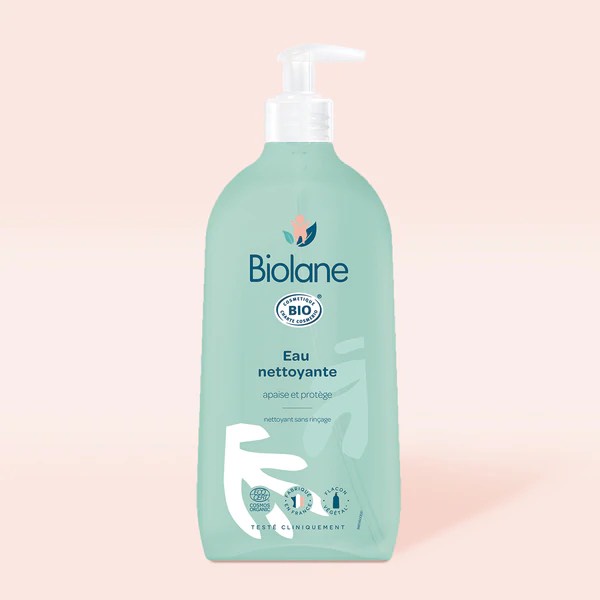 Nước tắm khô hữu cơ Biolane nội địa Pháp vệ sinh cơ thể dịu nhẹ làn da bé từ sơ sinh 500ml