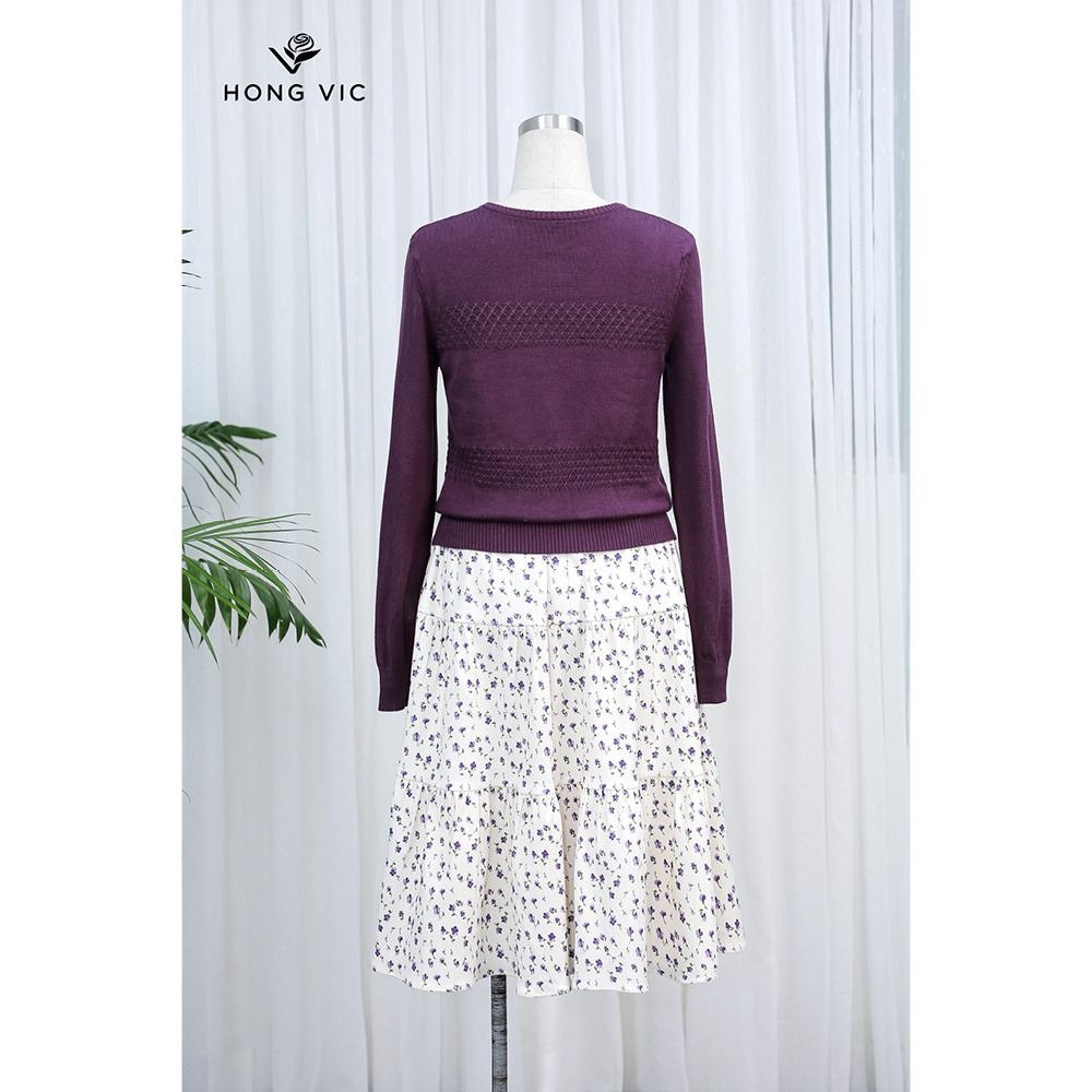 Áo len nữ Hongvic tím sẫm AL08