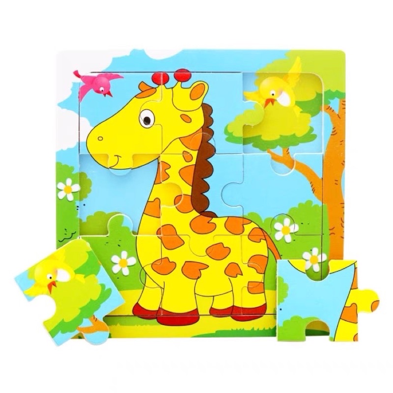 Combo 10 tranh ghép hình 9 miếng cho bé - giao ngẫu nhiên các hình khác nhau