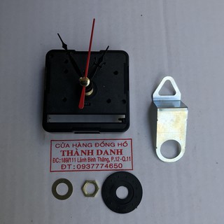 Bộ kim đen dài 4cm và máy đồng hồ Taiwan loại thường trục 5mm kim trôi kèm móc treo