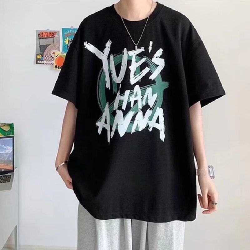 Áo Thun Tay Ngắn Dáng Rộng In Chữ Phong Cách Hip Hop Đường Phố Hàn Quốc Thời Trang Cho Nam Và Nữ [M-8XL]