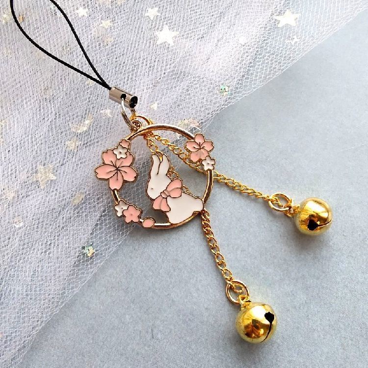 Mobile Móc Điện Thoại Hình Thỏ Hoa Anh Đào Xinh Xắn