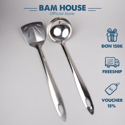Vá đặc, Xẻng lỗ inox Bam House cán trơn cao cấp siêu bền SCT24