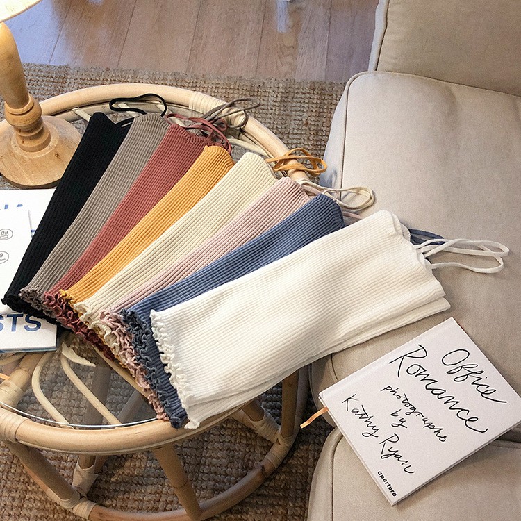 Áo Hai Dây Sợi Bún Dệt Kim Viền Cổ Gợn Sóng Dáng Ôm Mềm Mại - MSP T37 | BigBuy360 - bigbuy360.vn