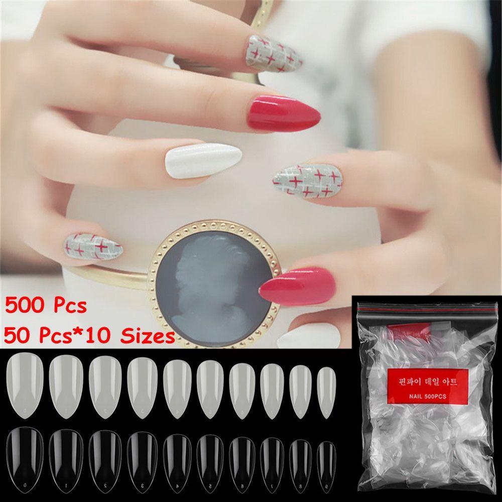 Bộ 500 Móng Tay Giả Bằng Acrylic Thời Trang Chất Lượng Cao