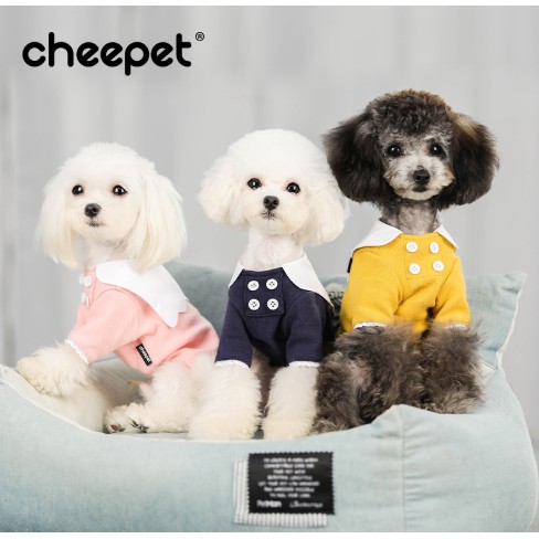 Cheepet Áo cổ sau có cúc cho chó mèo / Thú cưng