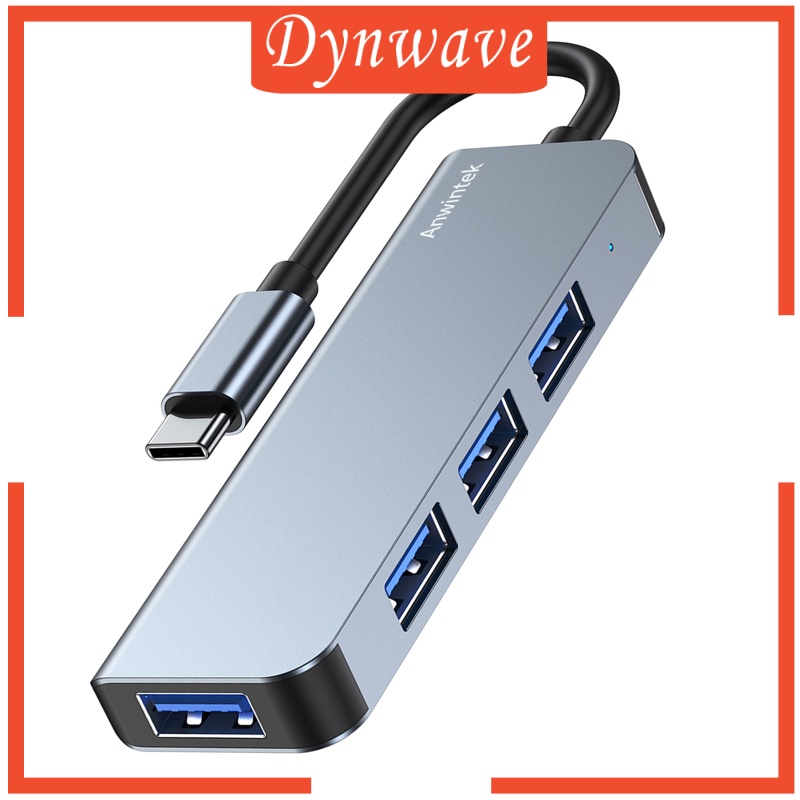 [DYNWAVE] USB-C Type C to USB 3.0 USB 2.0 4 Port Hub Adapter Splitter Expansion Silver