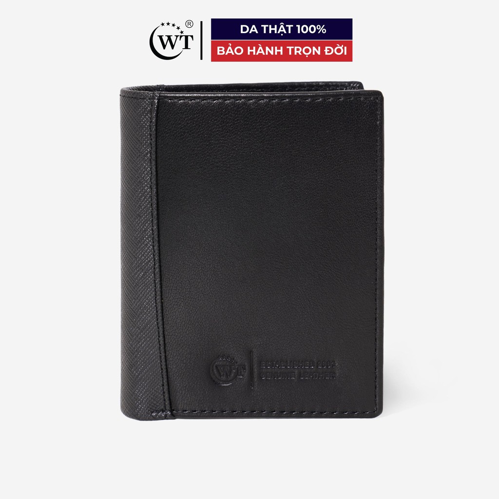 Ví Da Nam Da Dê Phối Da Bò Cao Cấp Màu Đen WT Leather 010108802