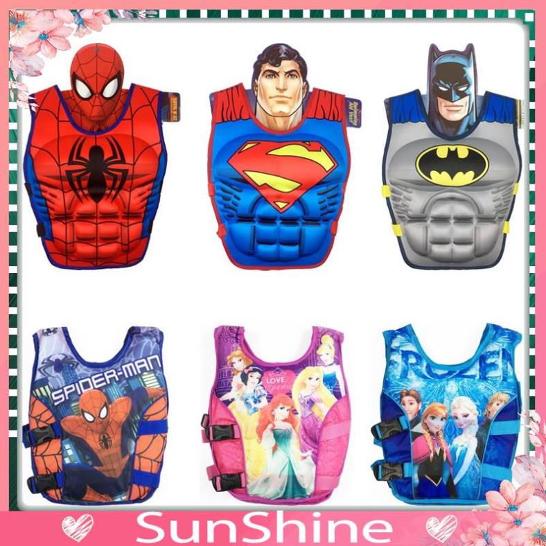 ÁO PHAO BƠI CHO BÉ, ÁO PHAO TẬP BƠI HỌA TIẾT SIÊU NHÂN, CÔNG CHÚA CHO TRẺ THA HỒ BƠI LỘI SunshineTOY