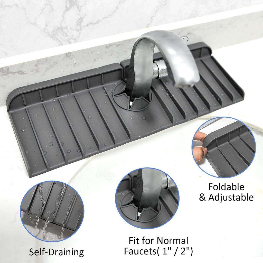 A-LIFE Thảm Silicon Lót Vòi Nước Bồn Rửa Nhà Bếp Chống Văng