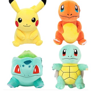  Gấu bông Pokemon Combo 4 Pokémon khởi đầu vùng Kanto  Size 25cm + + tặng 1 hình xăm dễ thương bất kỳ 