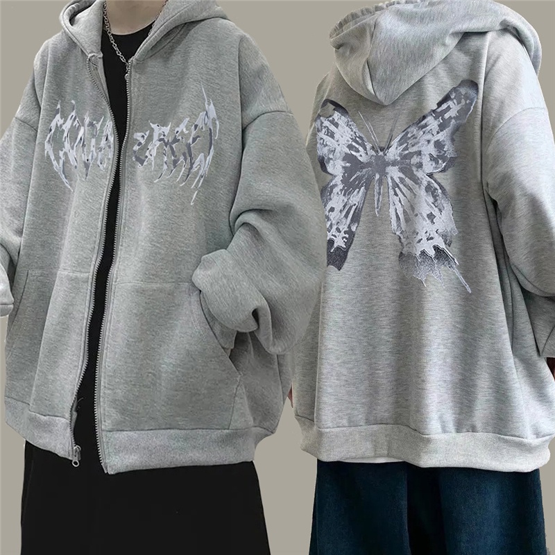 Áo hoodie tay dài in họa tiết phong cách Harajuku có size lớn thời trang cho nữ Y2K