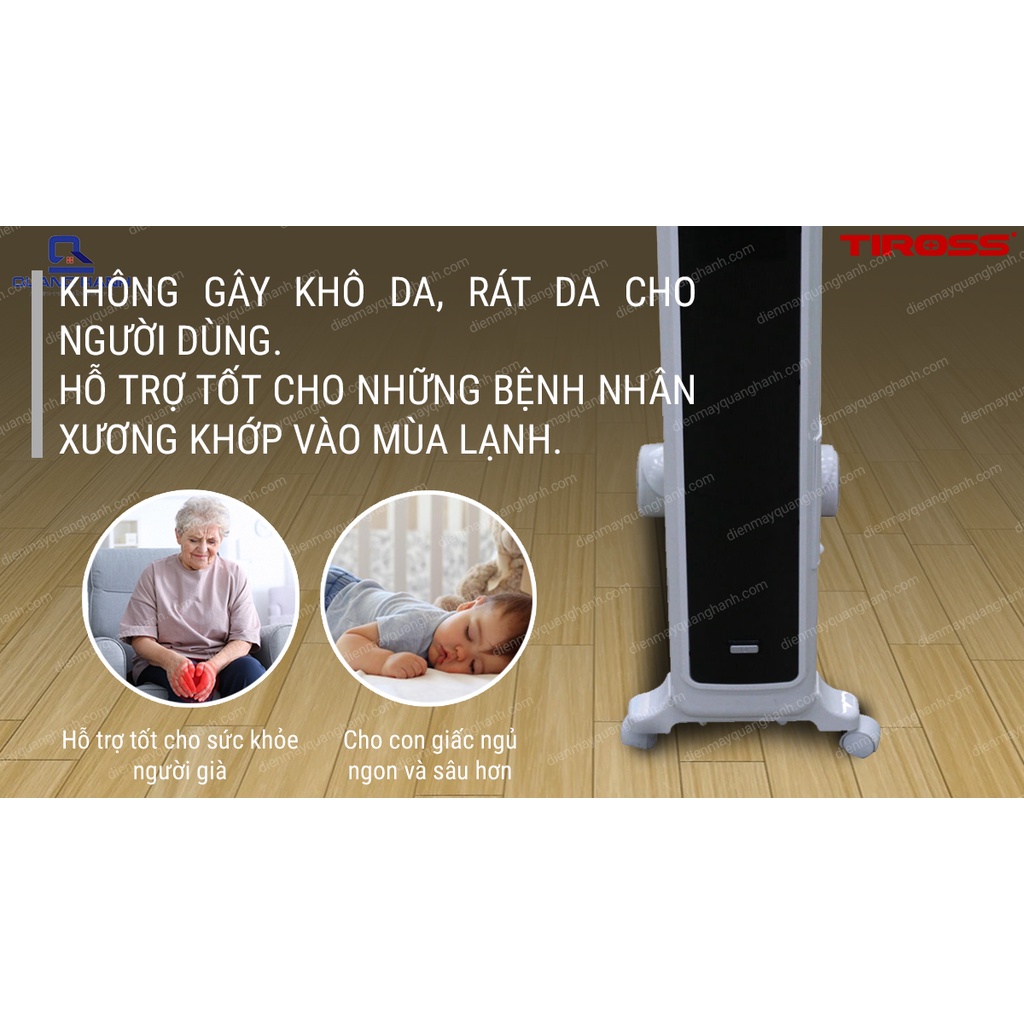 [Hàng chính hãng] Sưởi dầu Tiross TS9213 13 thanh 2500W