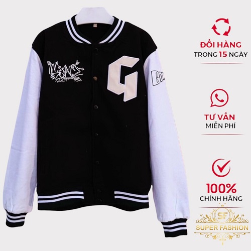 Áo khoác dù bomber nam nữ - SUPER FASHION - in chữ G form chuẩn mặc thoáng mát