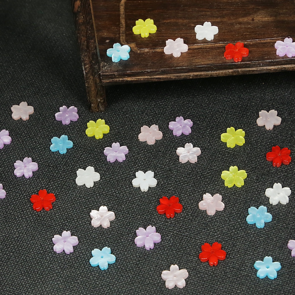 Hạt Cườm Acrylic 10mm Hình Hoa Anh Đào Nhiều Màu Sắc Làm Trang Sức Thủ Công diy