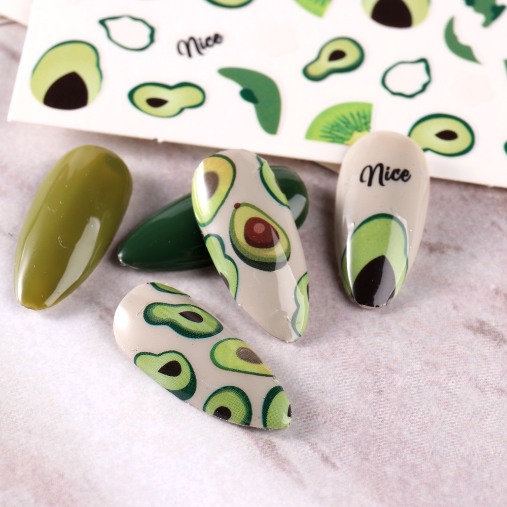 Bộ Sticker Dán Trang Trí Móng Tay Hình Trái Cây 3D