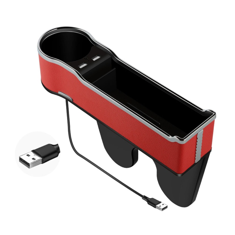 Giá Đỡ Cốc / Điện Thoại / Đồ Dùng Gắn Khe Hở Ghế Ngồi Xe Hơi Hai Cổng USB Tiện Dụng