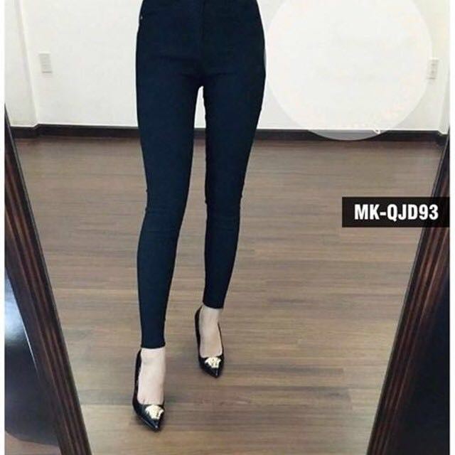 Quần skinny lưng cao vải kaki không xù lông, Quần nữ lưng cao vải kaki lưng thun co giãn cho bạn nữ từ 39-54kg